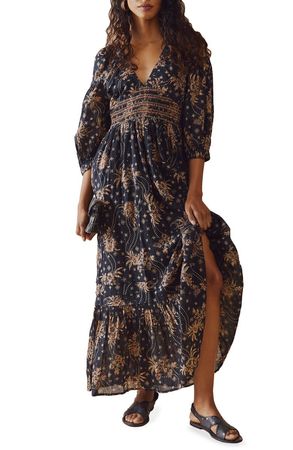 Free People Golden Hour Smocked Bodice Cotton Maxi Dress | Nordstrom