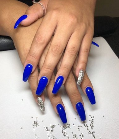 Blue&Silver Nails
