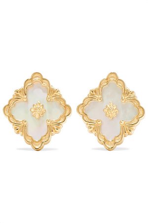 Buccellati | 18-karat gold mother-of-pearl earrings | NET-A-PORTER.COM