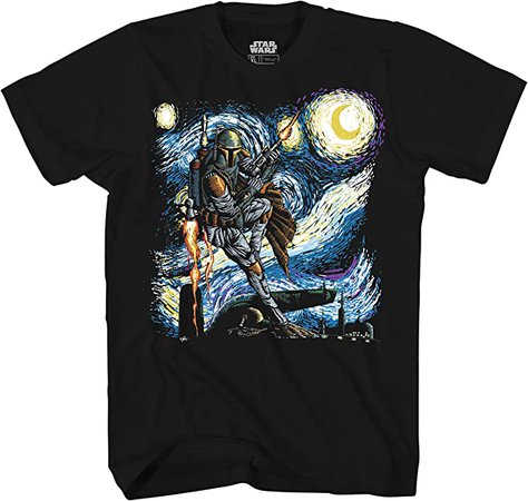 Amazon.com: Mad Engine Boba Fett Starry Night Men's Adult Graphic Tee T-Shirt (Black, Small) : Clothing, Shoes & Jewelry