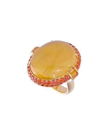 Margot McKinney Jewelry 18k Beryl & Sapphire Oval Ring