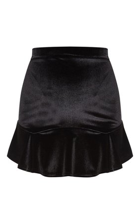 Burgundy Velvet Frill Hem Mini Skirt | PrettyLittleThing USA