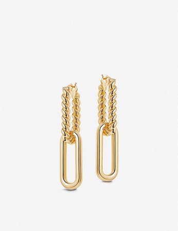 MISSOMA - Radial Ovate 18ct yellow gold-plated vermeil hoop earrings | Selfridges.com