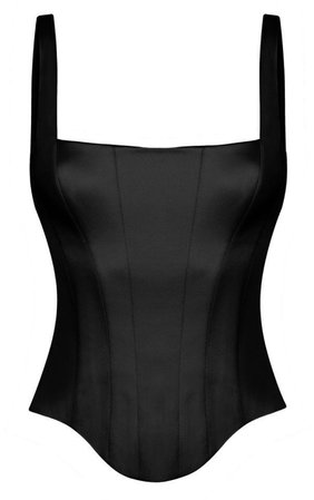black square neckline corset