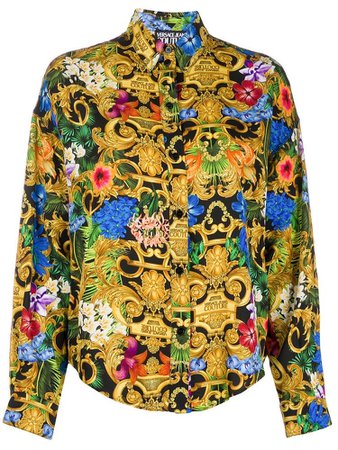 VERSACE JEANS COUTURE floral baroque digital print shirt