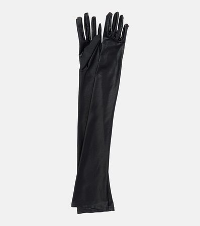Satin Gloves in Black - Saint Laurent | Mytheresa