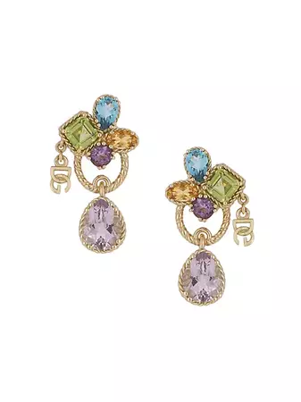 Shop Dolce&Gabbana 18K Yellow Gold & Multi-Stone Drop Earrings | Saks Fifth Avenue