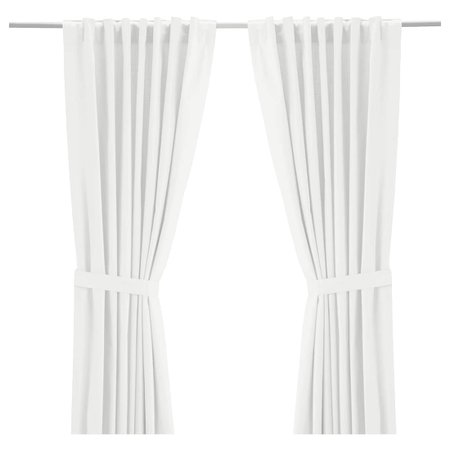 RITVA Curtains with tie-backs, 1 pair - white - IKEA