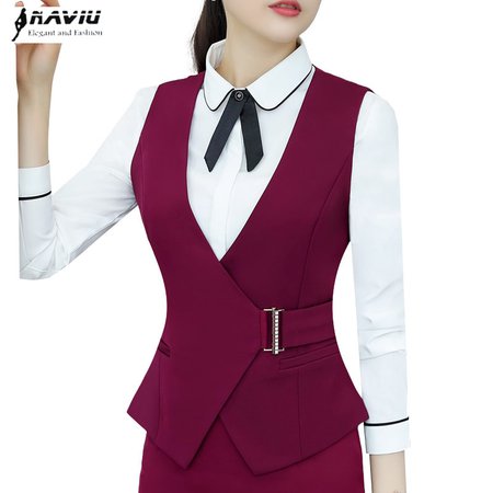 ﻿​​Autumn professional vest women OL fashion elegant V neck slim vest coat office ladies Business interview plus size Work uniforms-in Vests & Waistcoats from Women's Clothing on AliExpress - 11.11_Double 11_Singles' Day