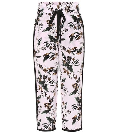 Lulu floral silk wide-leg pants