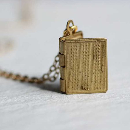 Book Locket Personalized Necklace Message Locket Customized