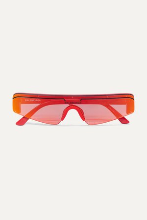 Red Ski square-frame acetate mirrored sunglasses | Balenciaga | NET-A-PORTER