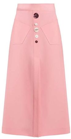 Aggie A Line Wool Blend Skirt - Womens - Pink