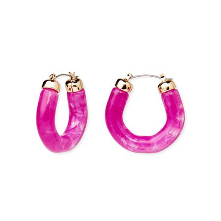 Time and Tru Women’s Pink Resin Hoop Earrings - Walmart.com