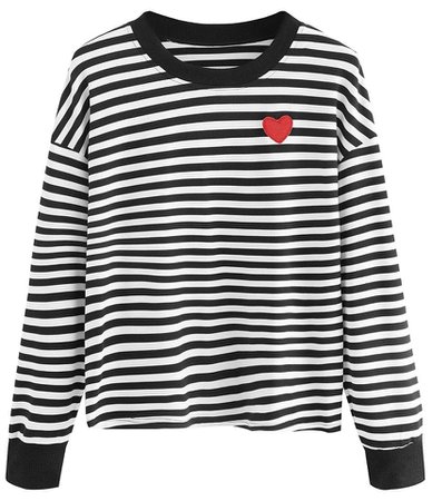 striped heart shirt
