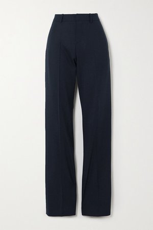 Rubi Wool-blend Straight-leg Pants - Black