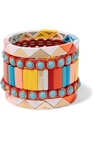 Roxanne Assoulin | Cinque Terre set of five enamel bracelets | NET-A-PORTER.COM