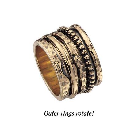 Antiqued Bronze Multi Spinner Band Ring - Women’s Romantic & Fantasy Inspired Fashions