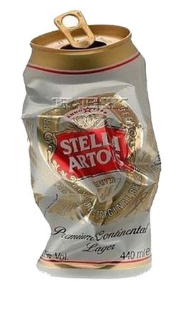 Crushed Stella Artois Can