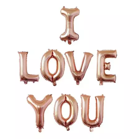 16inch Rose Gold I LOVE YOU Foil Balloon Banner - Online Party Supplies