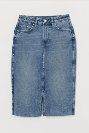 Denim pencil skirt - Denim blue - Ladies | H&M GB