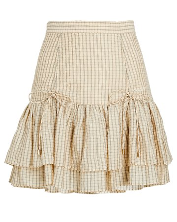 Significant Other Florence Ruffled Plaid Mini Skirt | INTERMIX®
