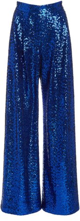 SemSem Sequin-Embellished Pleated Wide-Leg Trousers