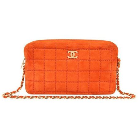 Chanel Orange Suede Camera Bag