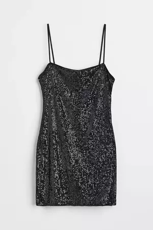Sequined Dress - Black - Ladies | H&M CA