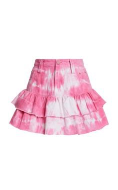 pink white tie dye skirt
