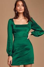 slim emerald green dress short elegant - Google Search