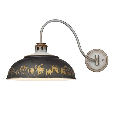 Kinsley 1 Light Articulating Wall Sconce in Aged Galvanized Steel with Antique Black Iron, Golden 0865-A1W AGV-ABI HTJN | Golden | XOLogic Import