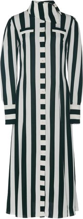Lucille Striped-Patterned Crepe Midi Dress