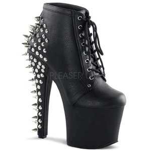 black spiked heel boots