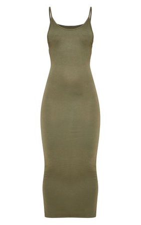 Khaki Drop Arm Hole Vest Maxi Dress | Dresses | PrettyLittleThing