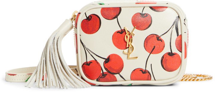 Baby Lou Cherry Print Leather Shoulder Bag