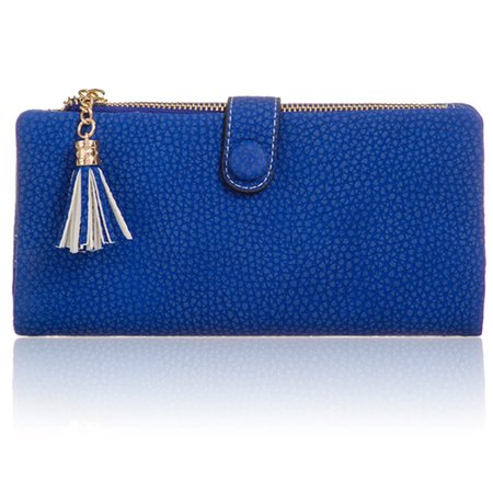 Xardi London Royal Blue Bifold Faux Leather Ladies Purse Wallet