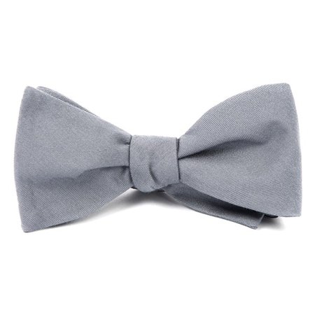 SOLID WOOL LIGHT GREY BOW TIE