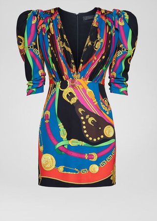 Versace Barocco Rodeo Print Mini Dress for Women | Online Store EU