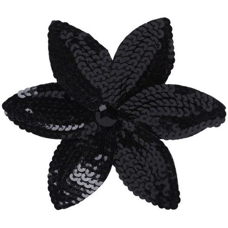 sequin black flower