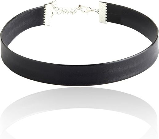 Amazon.com: STACKABLE CREATIONS Classic Black Leather Choker Necklace for Women Girls, 90s Ribbon Neck Collar : Clothing, Shoes & Jewelry