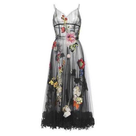 Dolce & Gabbana Embellished Floral Tulle Full Skirt Dress