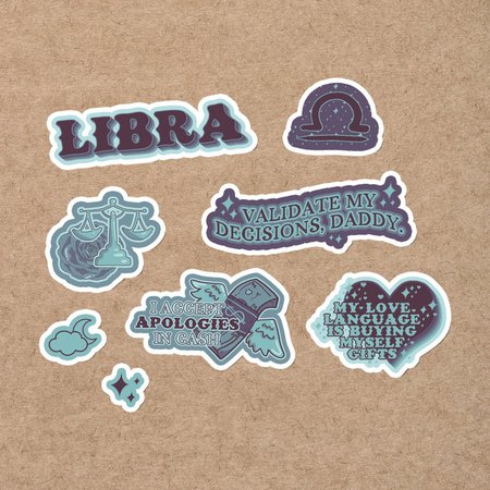 Funny Libra Zodiac Vinyl Sticker Set | Etsy