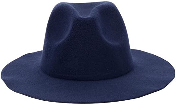 Amazon.com: East Majik Dark Blue Wide Brim Fedora Hat: Sports & Outdoors