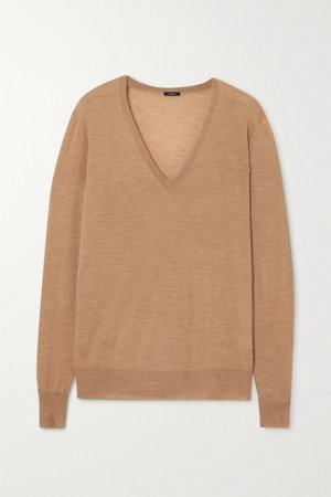 Camel Cashmere sweater | Joseph | NET-A-PORTER
