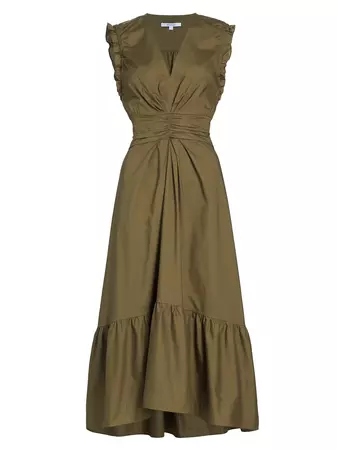 Shop Derek Lam 10 Crosby Kris Stretch Cotton Midi-Dress | Saks Fifth Avenue