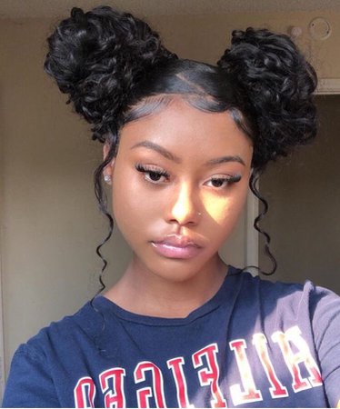 two curly buns with edges