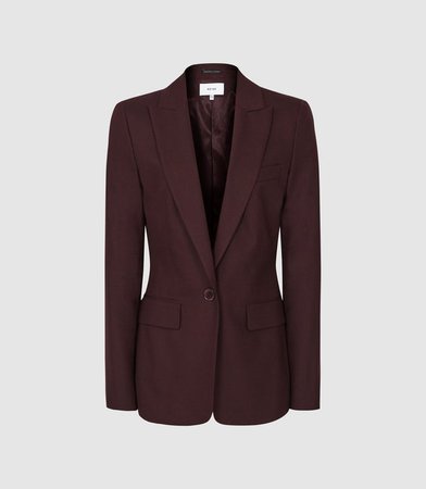 Lissia Jacket Berry Textured Single Breasted Blazer – REISS