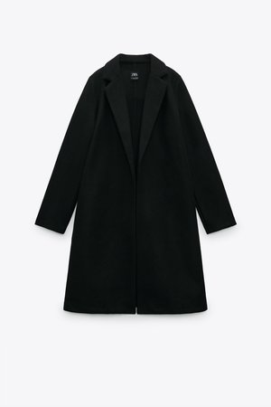 Coat with lapel collar and long sleeves. - Black | ZARA United States