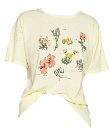 American Eagle FLOWER TYPES DINER TEE - T-shirt med print - yellow - Zalando.se top ,vår, gul, blom